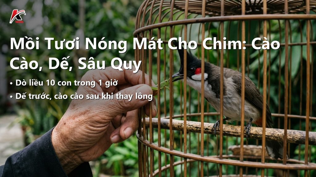 Mồi Tươi Nóng Mát Cho Chim: Cào Cào, Dế, Sâu Quy Đúng Lúc