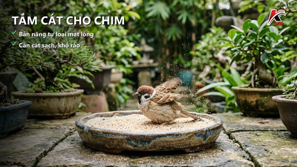 Ảnh minh hoạ Tắm cát cho chim cảnh: Bản năng tự loại mạt lông và những điều cần biết trước khi thử cho chim lồng